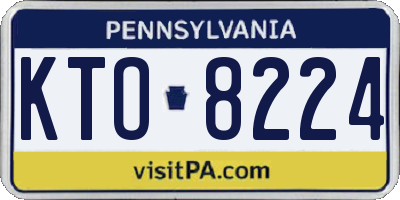 PA license plate KTO8224