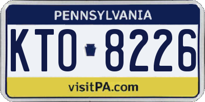 PA license plate KTO8226