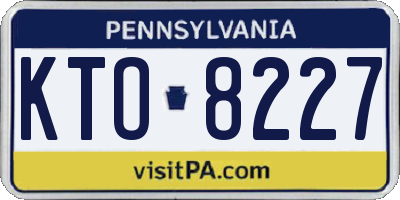 PA license plate KTO8227
