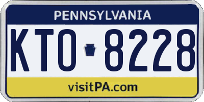 PA license plate KTO8228