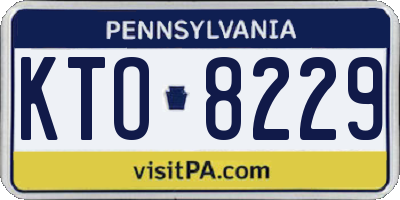 PA license plate KTO8229