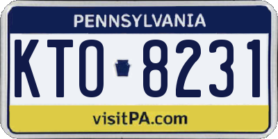 PA license plate KTO8231