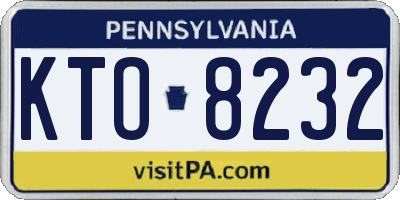 PA license plate KTO8232
