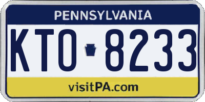 PA license plate KTO8233