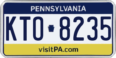 PA license plate KTO8235
