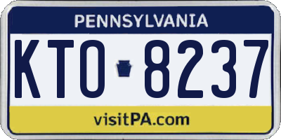PA license plate KTO8237