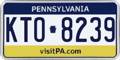 PA license plate KTO8239