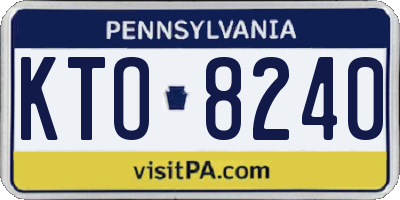 PA license plate KTO8240