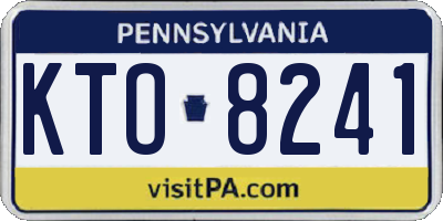 PA license plate KTO8241