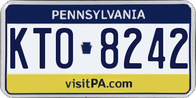 PA license plate KTO8242