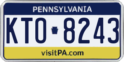 PA license plate KTO8243
