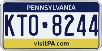 PA license plate KTO8244