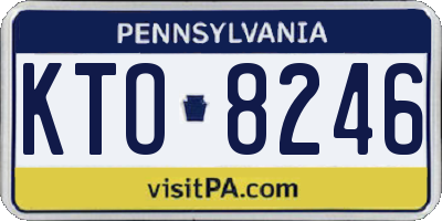 PA license plate KTO8246