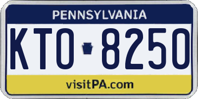 PA license plate KTO8250