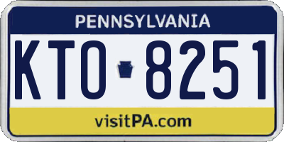 PA license plate KTO8251