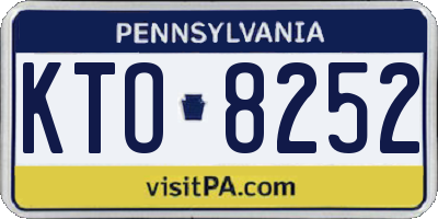 PA license plate KTO8252
