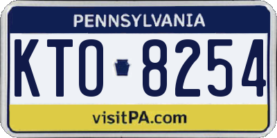 PA license plate KTO8254