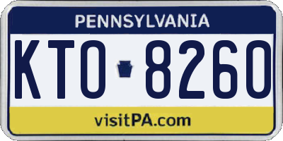 PA license plate KTO8260
