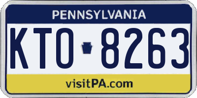PA license plate KTO8263