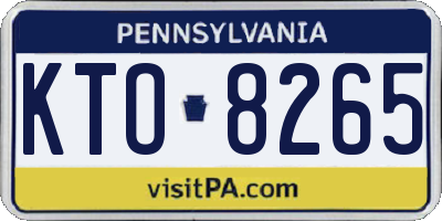 PA license plate KTO8265