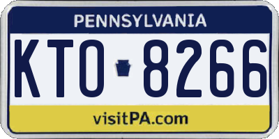 PA license plate KTO8266