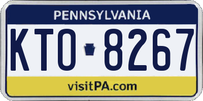 PA license plate KTO8267