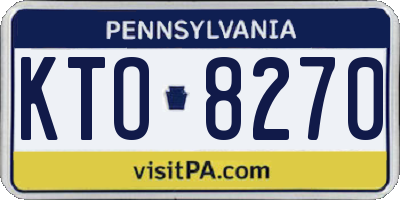 PA license plate KTO8270