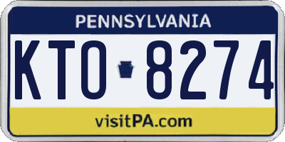 PA license plate KTO8274