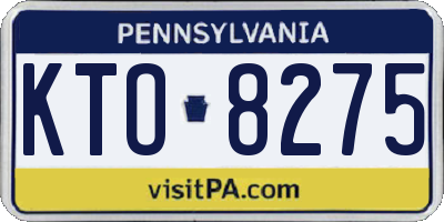 PA license plate KTO8275