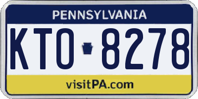 PA license plate KTO8278