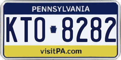 PA license plate KTO8282