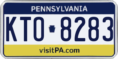 PA license plate KTO8283