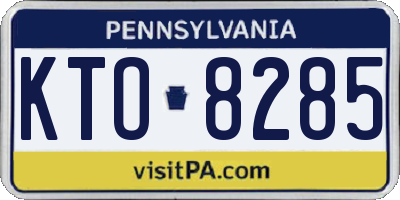 PA license plate KTO8285