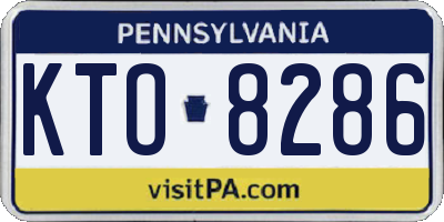 PA license plate KTO8286