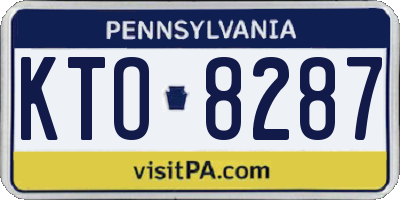 PA license plate KTO8287