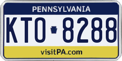 PA license plate KTO8288