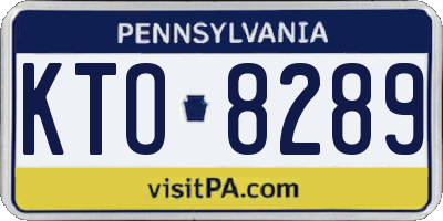 PA license plate KTO8289