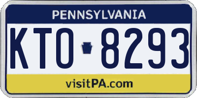 PA license plate KTO8293