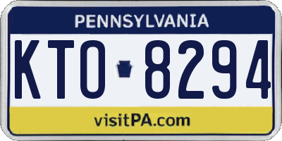 PA license plate KTO8294