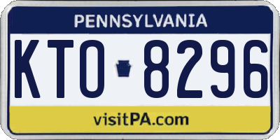 PA license plate KTO8296