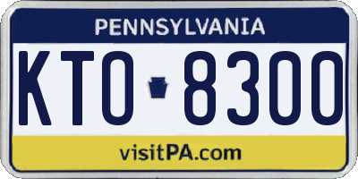 PA license plate KTO8300