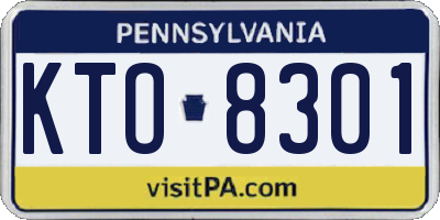 PA license plate KTO8301