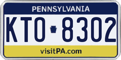 PA license plate KTO8302