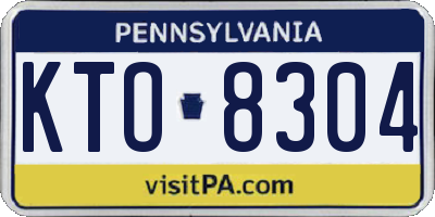 PA license plate KTO8304