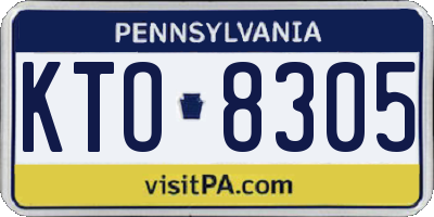 PA license plate KTO8305