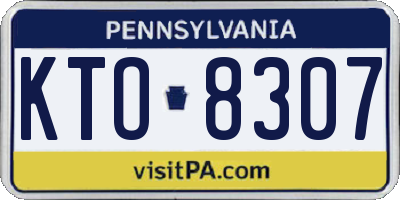 PA license plate KTO8307