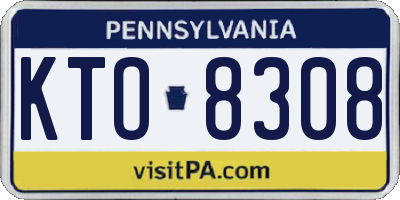 PA license plate KTO8308