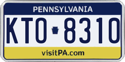 PA license plate KTO8310