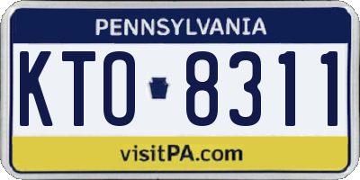 PA license plate KTO8311