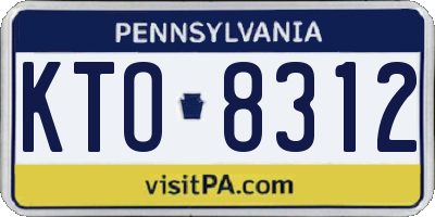 PA license plate KTO8312